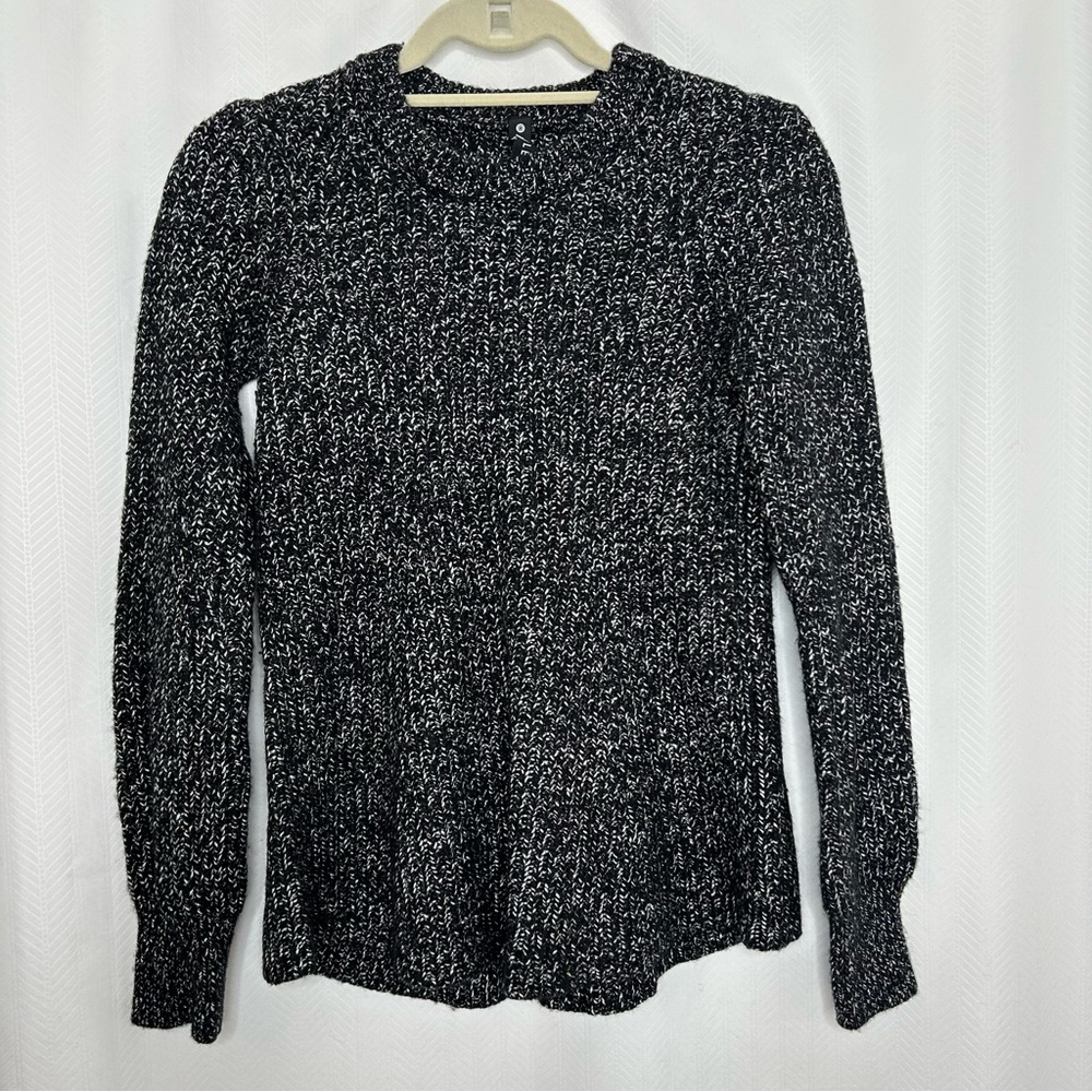 Athleta Sierra Crew sweater black marl long sleeves